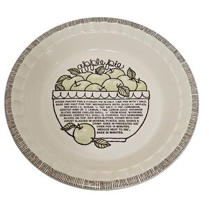 Vintage Jeannette China 11" Apple Pie Recipe Pie Dish Pie Plate